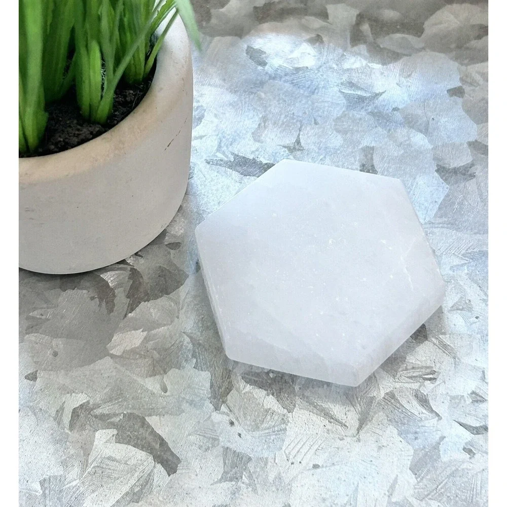 Selenite (Satin Spar Gypsum) Hexagon‎ Crystal Charging 3